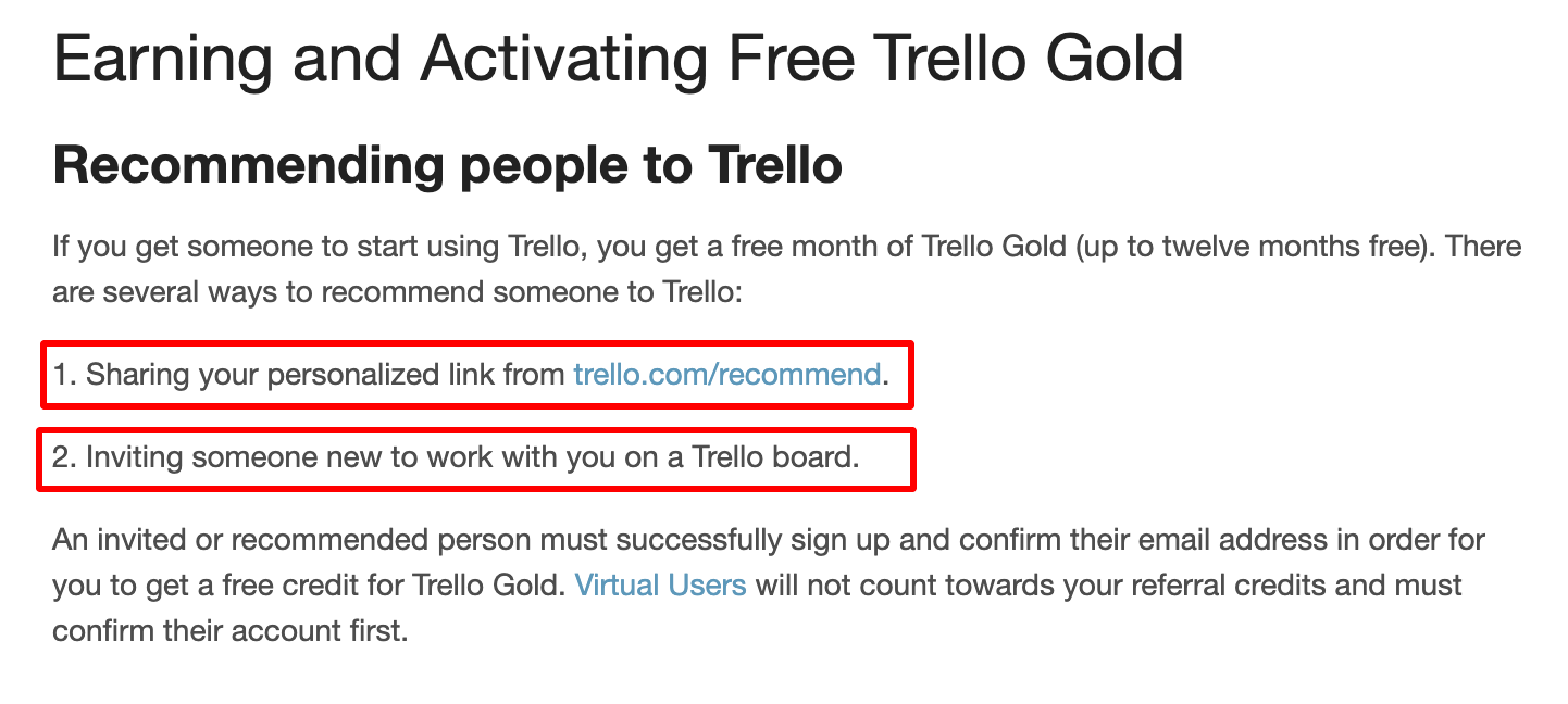 Trello referral program instructions