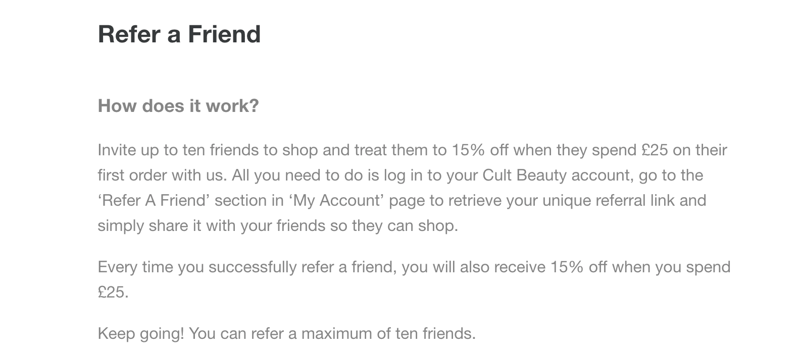 Cult Beauty Referral Program