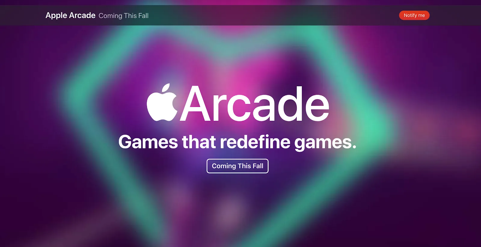 apple arcade coming soon page