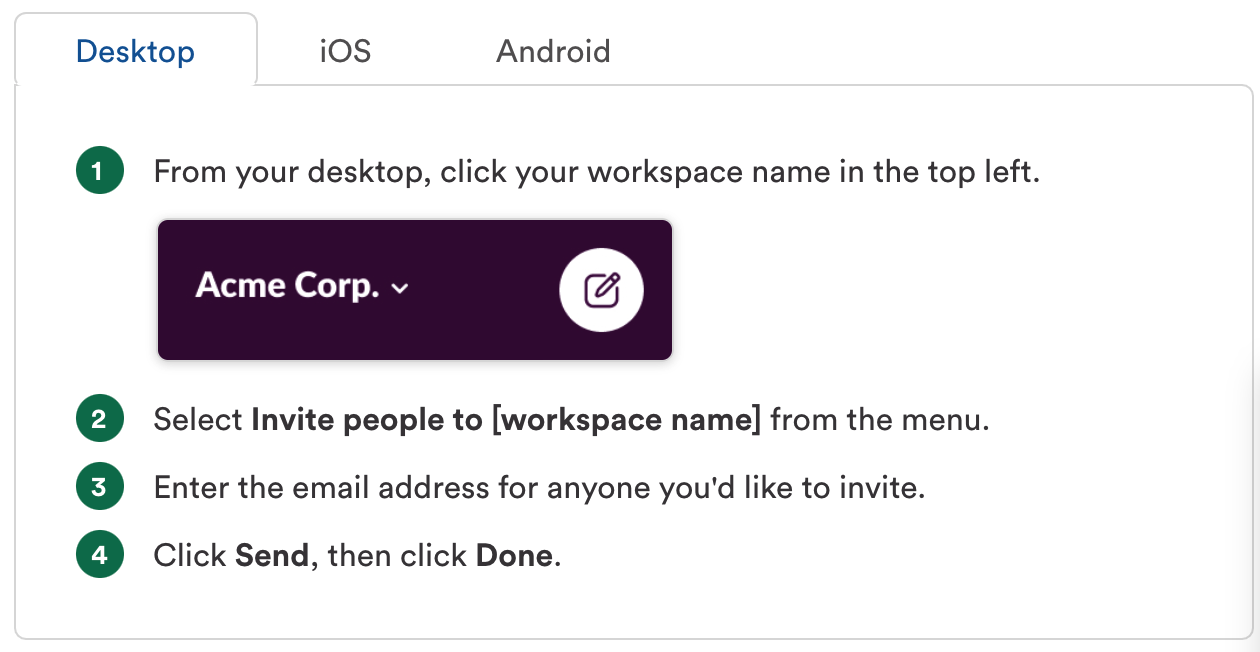 slack invite center