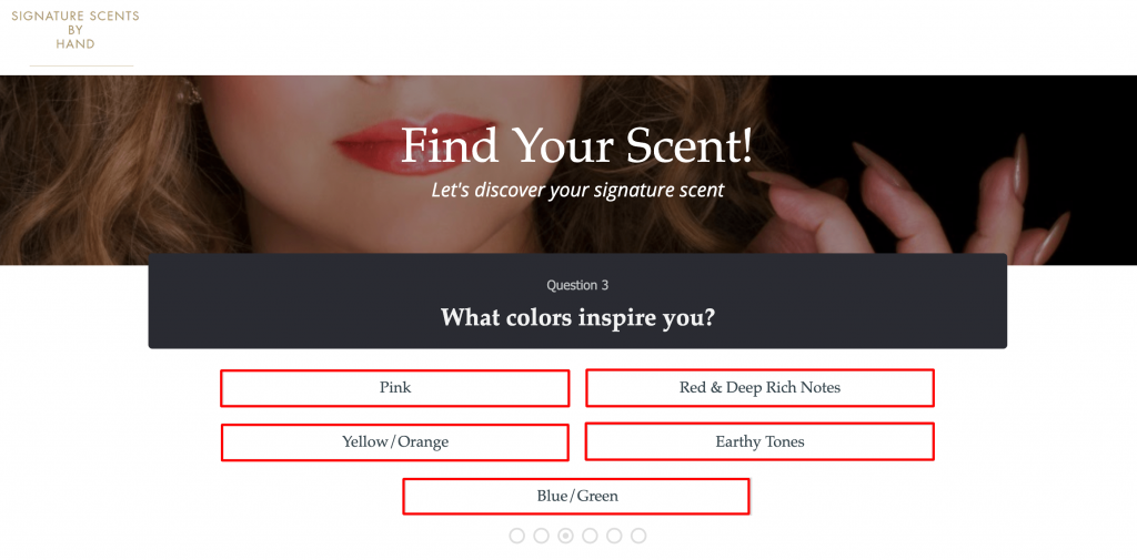 Scents Quiz Question 3 interactive marketing example-min