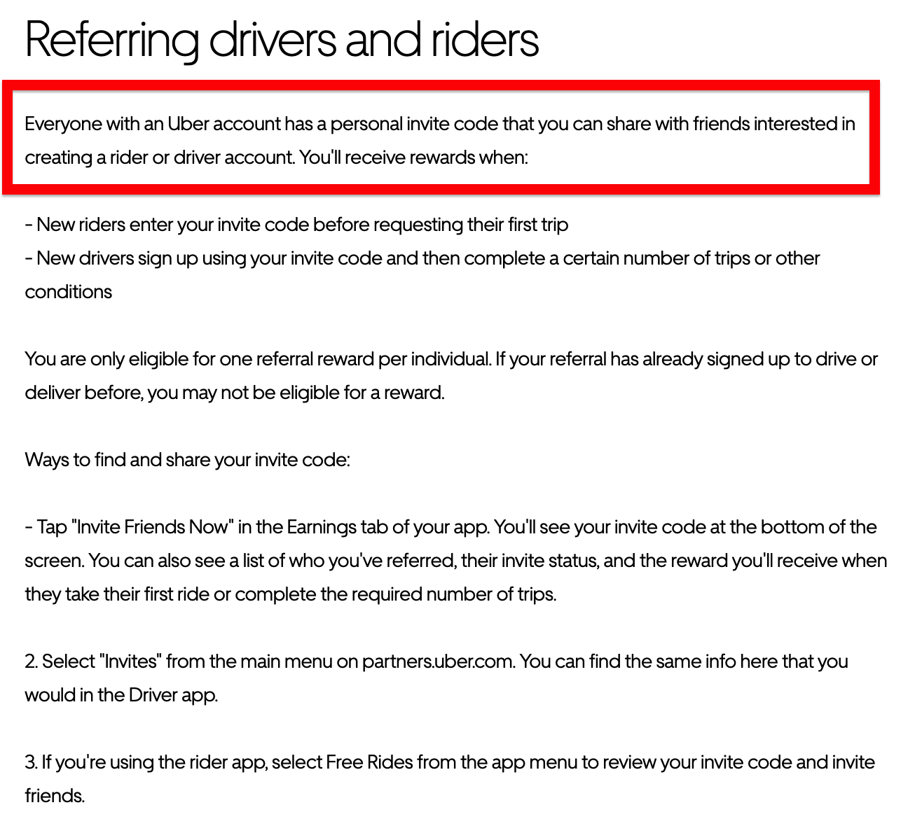 Uber Referral Program