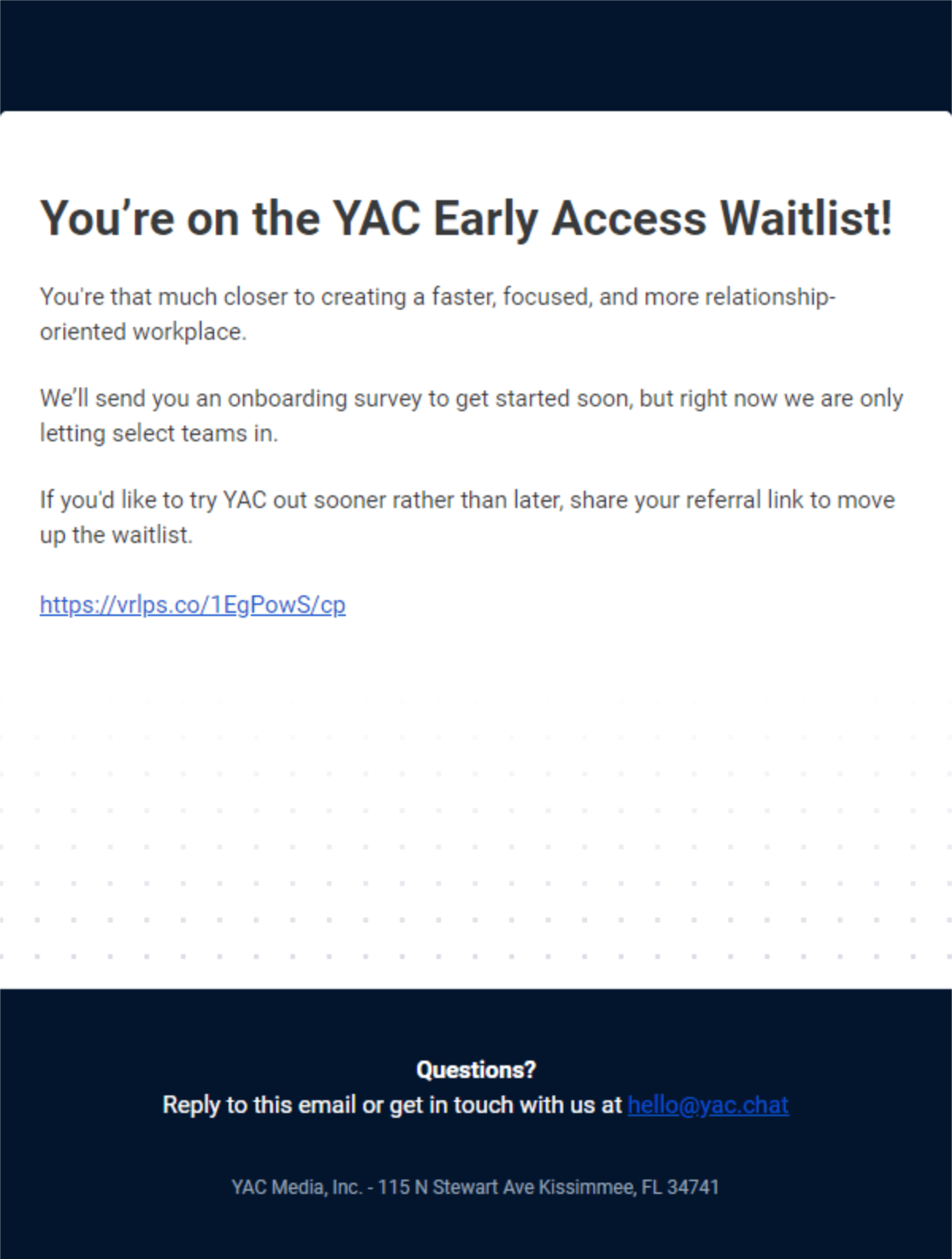 Yac Waiting List